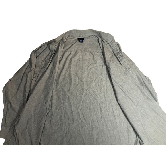 Structure mens gray office business work button down long sleeve shirt - Picture 2 of 7